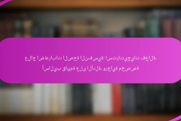 علاج اضطرابات الصحة النفسية: استراتيجيات فعالة، أساليب قائمة على الأدلة، ورعاية مخصصة